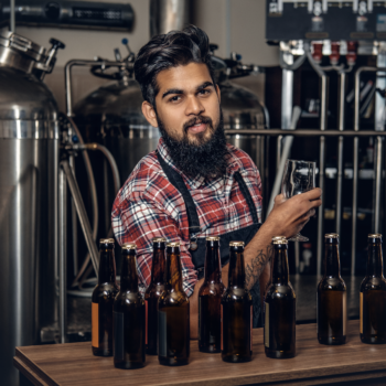 Male Presenting Craft Beer in the Microbrewery